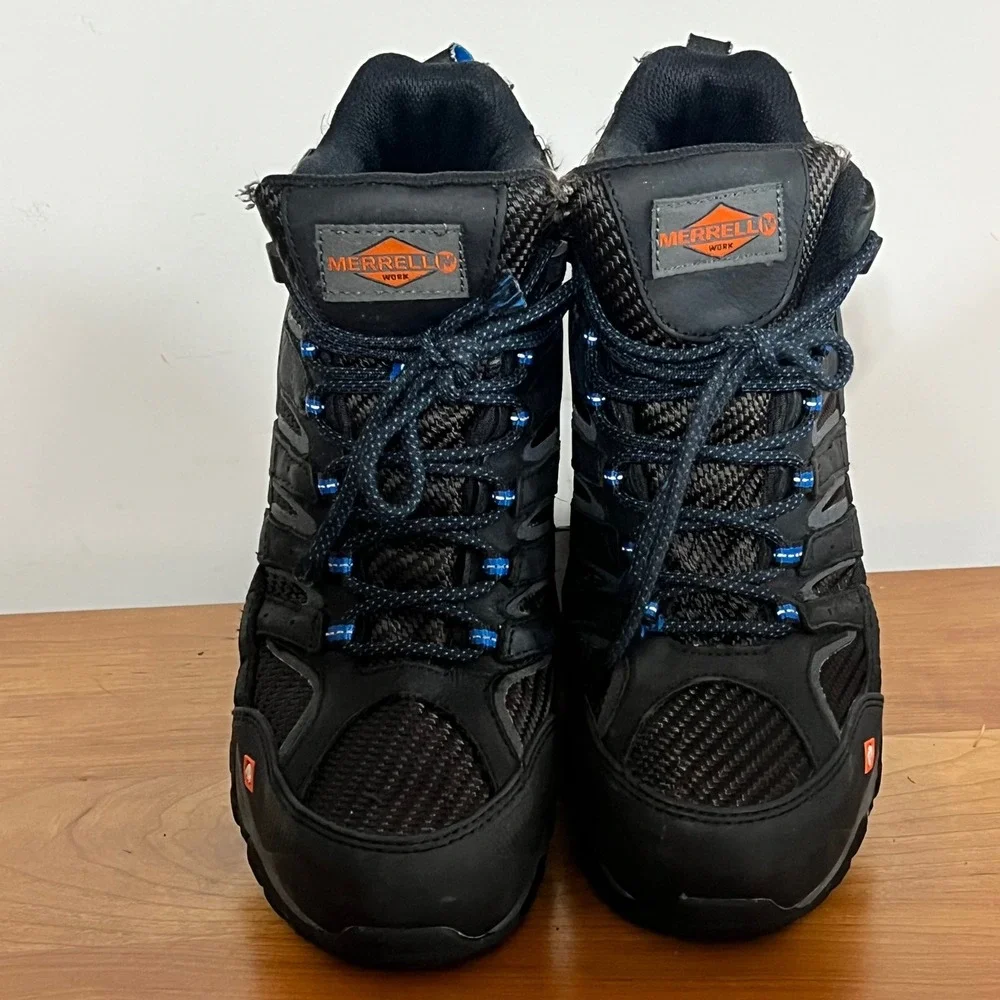 Merrell Work Moab 2 Mid Waterproof Composite Toe Black‎ Boots Mens 7 J15751